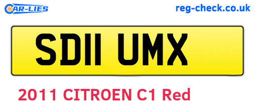 SD11UMX are the vehicle registration plates.