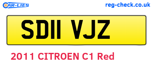 SD11VJZ are the vehicle registration plates.