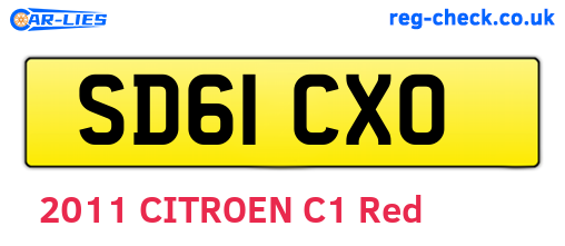 SD61CXO are the vehicle registration plates.