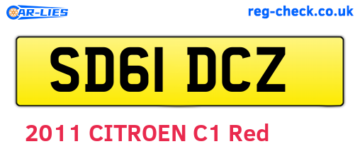 SD61DCZ are the vehicle registration plates.