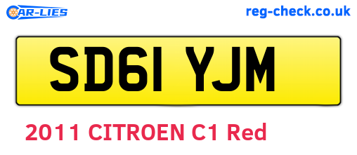 SD61YJM are the vehicle registration plates.