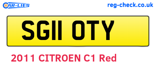 SG11OTY are the vehicle registration plates.