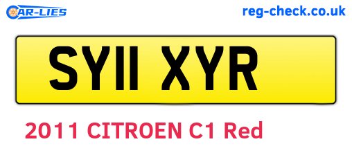 SY11XYR are the vehicle registration plates.
