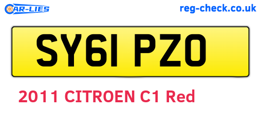 SY61PZO are the vehicle registration plates.