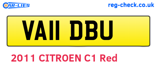 VA11DBU are the vehicle registration plates.