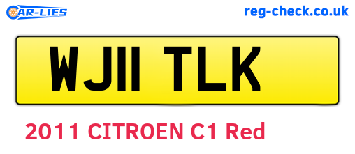 WJ11TLK are the vehicle registration plates.