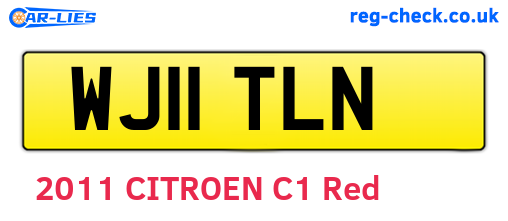 WJ11TLN are the vehicle registration plates.