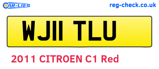 WJ11TLU are the vehicle registration plates.