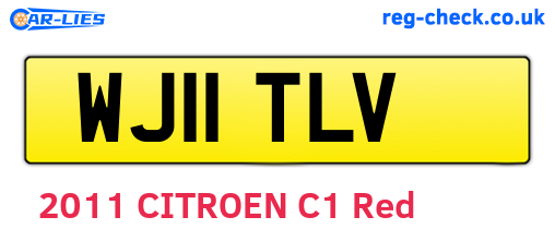 WJ11TLV are the vehicle registration plates.