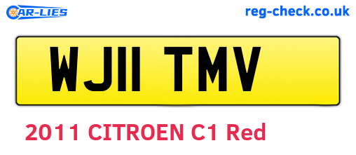 WJ11TMV are the vehicle registration plates.