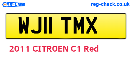 WJ11TMX are the vehicle registration plates.