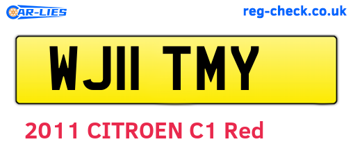 WJ11TMY are the vehicle registration plates.