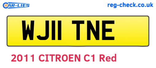 WJ11TNE are the vehicle registration plates.