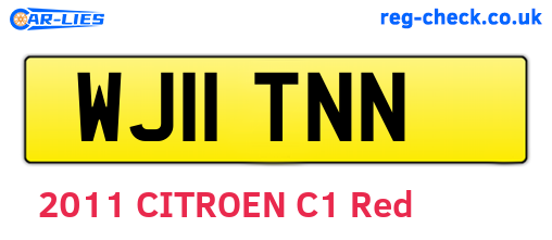 WJ11TNN are the vehicle registration plates.