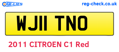 WJ11TNO are the vehicle registration plates.