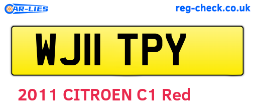 WJ11TPY are the vehicle registration plates.
