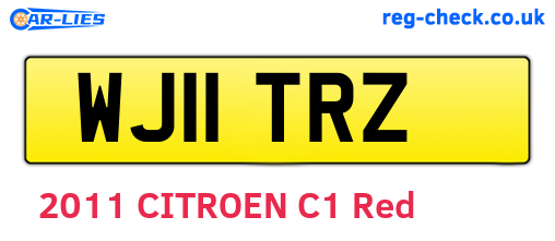 WJ11TRZ are the vehicle registration plates.