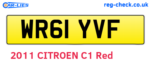 WR61YVF are the vehicle registration plates.