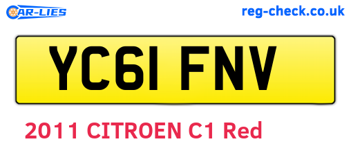 YC61FNV are the vehicle registration plates.