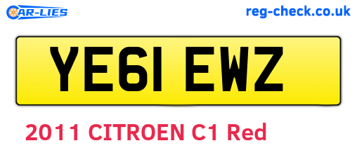 YE61EWZ are the vehicle registration plates.
