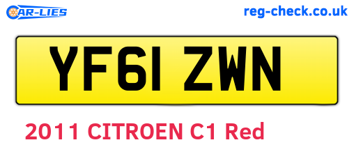 YF61ZWN are the vehicle registration plates.