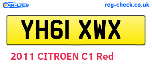 YH61XWX are the vehicle registration plates.