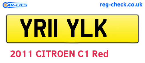 YR11YLK are the vehicle registration plates.