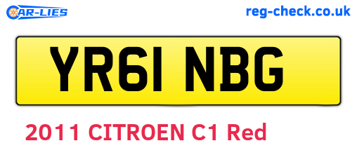 YR61NBG are the vehicle registration plates.
