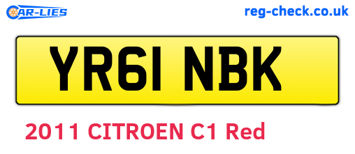 YR61NBK are the vehicle registration plates.