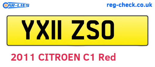 YX11ZSO are the vehicle registration plates.