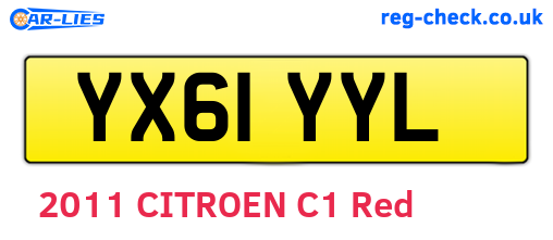 YX61YYL are the vehicle registration plates.