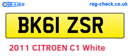 BK61ZSR are the vehicle registration plates.