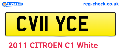 CV11YCE are the vehicle registration plates.