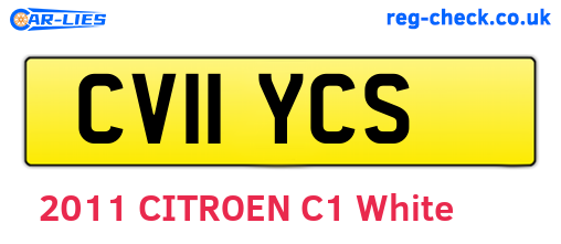 CV11YCS are the vehicle registration plates.