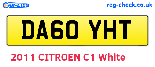 DA60YHT are the vehicle registration plates.