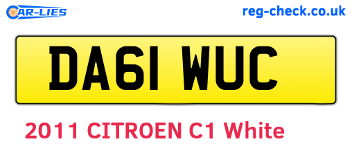 DA61WUC are the vehicle registration plates.