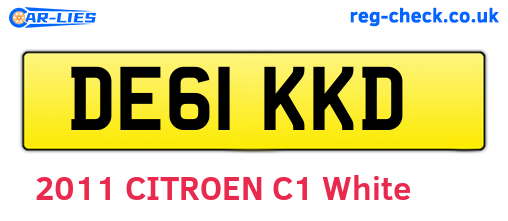 DE61KKD are the vehicle registration plates.