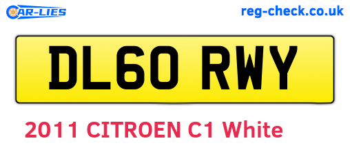 DL60RWY are the vehicle registration plates.