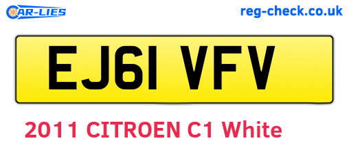 EJ61VFV are the vehicle registration plates.