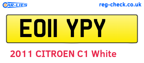 EO11YPY are the vehicle registration plates.