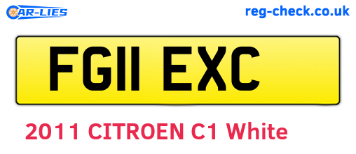 FG11EXC are the vehicle registration plates.