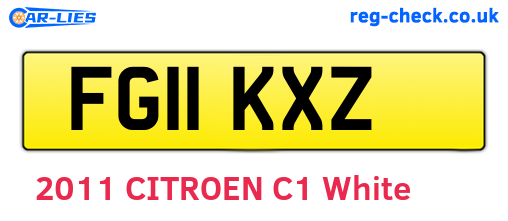FG11KXZ are the vehicle registration plates.