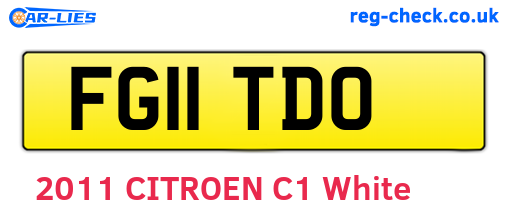 FG11TDO are the vehicle registration plates.