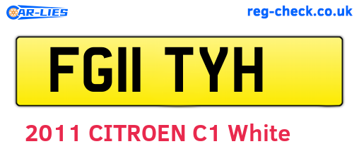 FG11TYH are the vehicle registration plates.