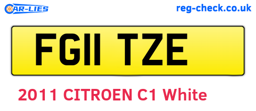 FG11TZE are the vehicle registration plates.