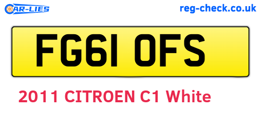 FG61OFS are the vehicle registration plates.