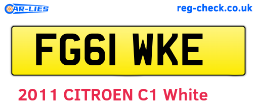 FG61WKE are the vehicle registration plates.