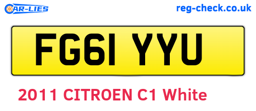 FG61YYU are the vehicle registration plates.