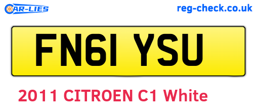 FN61YSU are the vehicle registration plates.