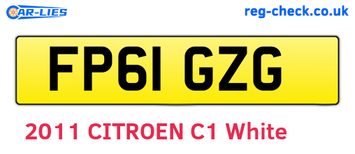 FP61GZG are the vehicle registration plates.